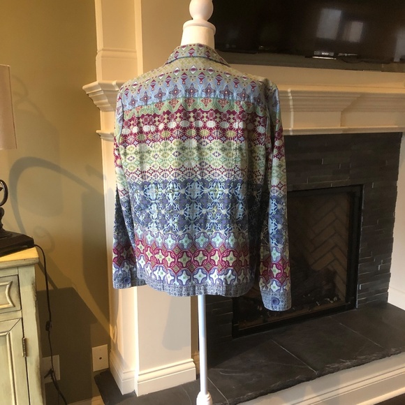 Christopher and Banks Petite XL Button Down colorful Jacket - Picture 3 of 11